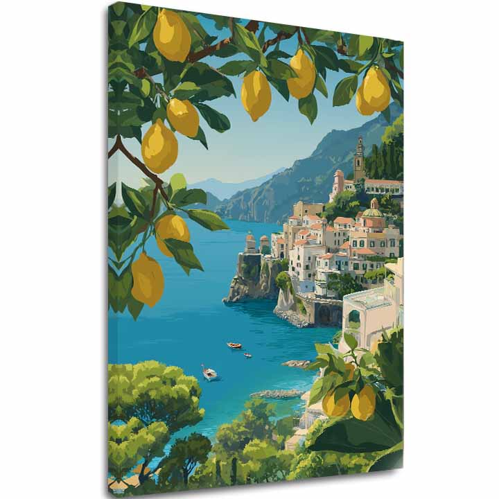 Tablou pe pânză Pobrežie Amalfi - Letná Atmosféra