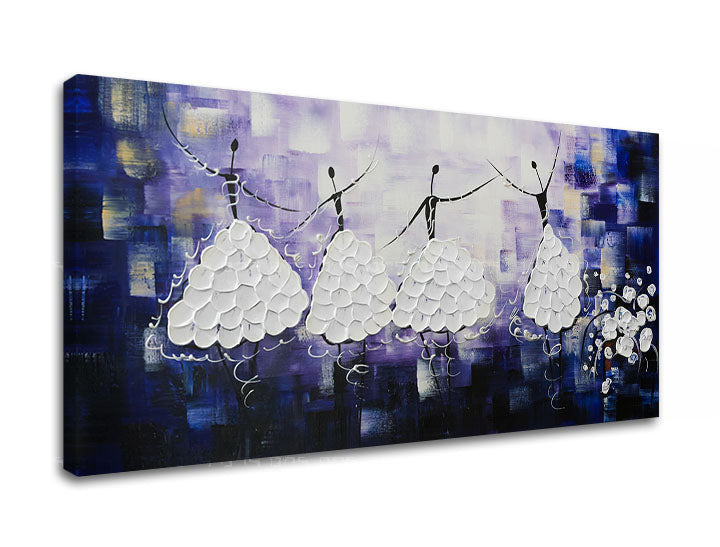 Art deco tablou pe pânză cu motivul TANEČNICE 1 piese, flori, natură în alb-violet nuanțe, atmosferă eterică, natură și eleganță, potrivit pentru sufragerie – principală