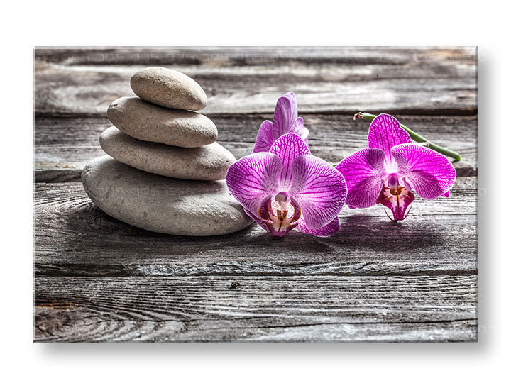 Clasic tablou pe pânză cu motivul FENG SHUI în violet-gri nuanțe, atmosferă liniștită, natură, potrivit pentru sufragerie | Tablou pe pânză FENG SHUI_060-11 – principală
