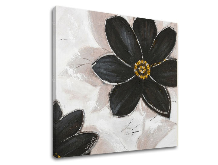 Art deco tablou cu motivul floare, motiv botanic, flori în alb-bej nuanțe | Tablou pe pânză FLORI, natură și eleganță – previzualizare