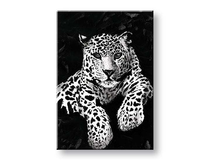 Modern tablou pe pânză cu motivul GEPARD 001 în alb-negru nuanțe, atmosferă intensă, natură și forță și putere, potrivit pentru birou | Tablou pe pânză GEPARD 001 – principală