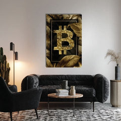 Tablou pe pânză Zlatý Bitcoin - Modern Kryptomotív - imagine 3