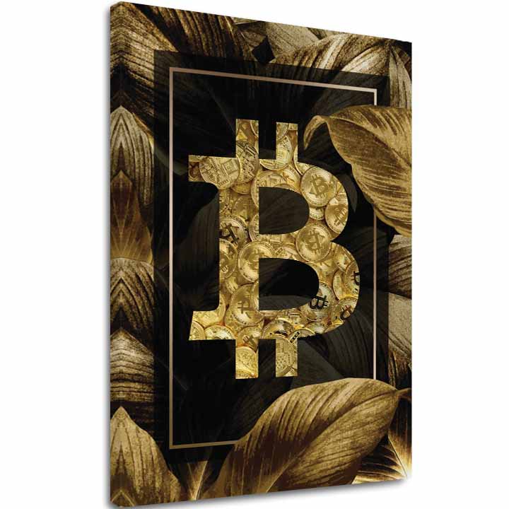 Tablou pe pânză Zlatý Bitcoin - Modern Kryptomotív - imagine principală