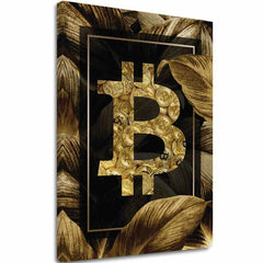 Tablou pe pânză Zlatý Bitcoin - Modern Kryptomotív - imagine principală