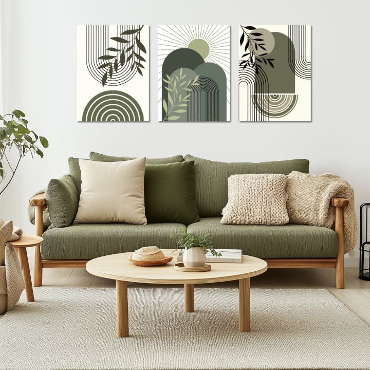 Modern tablou pe pânză cu motivul Zelené objatie, frunze în alb-verde nuanțe, atmosferă liniștită, natură și creștere și dezvoltare | Tablou pe pânză – Zelené objatie – produs