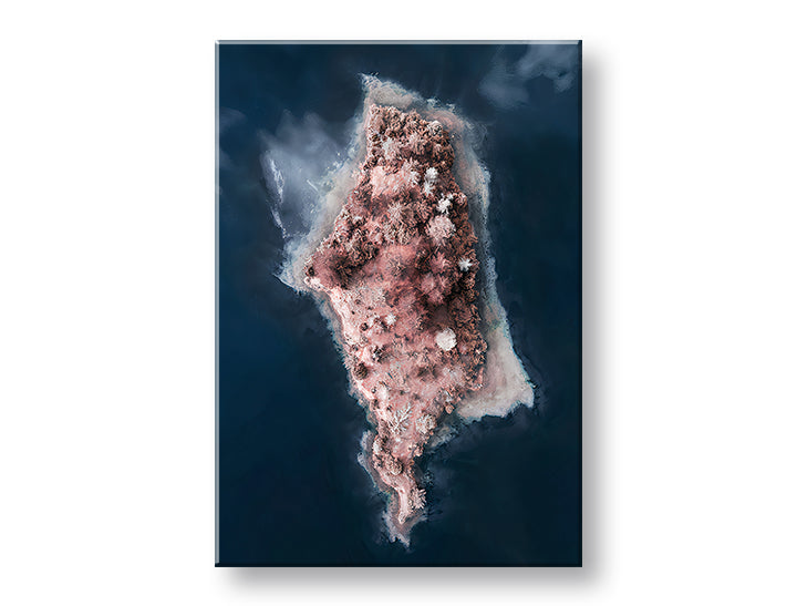 Modern tablou pe pânză cu motivul OSTROV 001, ocean, valuri, natură în alb-albastru nuanțe, atmosferă liniștită, natură și pace și echilibru – principală