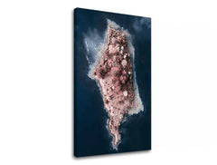 Modern tablou pe pânză cu motivul OSTROV 001, ocean, valuri, natură în alb-albastru nuanțe, atmosferă liniștită, natură și pace și echilibru – produs