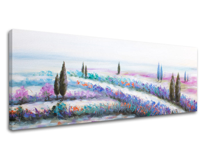 Rustic tablou pe pânză cu motivul PAJIȘTE, flori, natură, animal în multicolor nuanțe, atmosferă liniștită, natură și atmosferă de primăvară, potrivit pentru sufragerie – produs