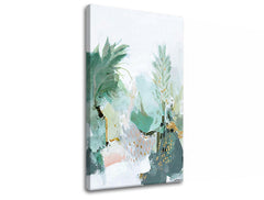 Art deco tablou pe pânză cu motivul personalitate celebră în alb-verde nuanțe, atmosferă liniștită, natură și minimalism, potrivit pentru sufragerie – produs