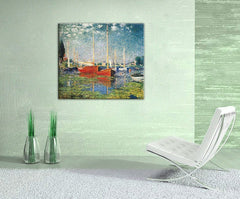 Tablou canvas NAVE ROȘII ÎN ARGENTEUIL - Claude Monet REP073 - imagine 2