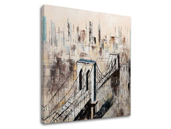 Industrial tablou pe pânză cu motivul arhitectură, motiv urban în multicolor nuanțe, atmosferă urbană, viață urbană, potrivit pentru hol – produs