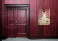 Vintage tablou pe pânză cu motivul MADA PRIMAVESI – Gustav Klimt, dansatoare, flori, motiv religios, natură agățat în interiorul hol, natură și eleganță – interior