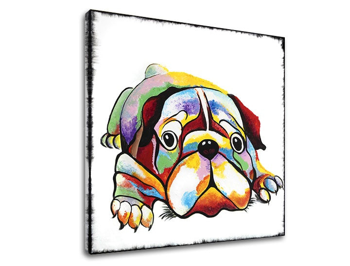 Pop art tablou cu motivul PES 1 piese, câine, motiv pentru copii în multicolor nuanțe | Tablou pe pânză PES 1 piese – previzualizare [XOBDA053E1]