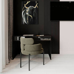 Pictat manual tablou pe pânză cu motivul PREMIUM ART – Čierny býk în gri-auriu nuanțe, atmosferă elegantă, natură și impresie de lux | Tablouri pe pânză - PREMIUM ART – Čierny býk – produs