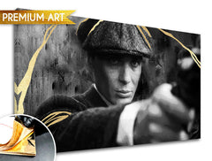 Pictat manual tablou pe pânză cu motivul PREMIUM ART – Peaky Blinders Thomas Shelby în gri-auriu nuanțe, atmosferă intensă | Tablouri pe pânză - PREMIUM ART – Peaky Blinders Thomas..., vedere 2