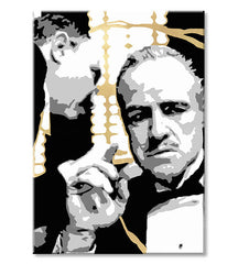 Pictat manual tablou pe pânză cu motivul PREMIUM ART – The Godfather, automobil în alb-auriu nuanțe, atmosferă dramatică | Tablouri pe pânză - PREMIUM ART – The Godfather – produs, vedere 2