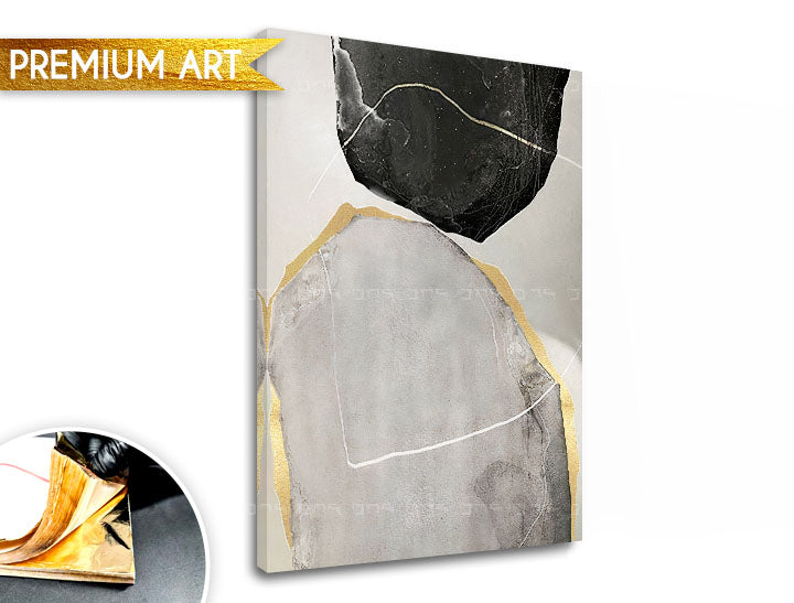 Pictat manual tablou pe pânză cu motivul PREMIUM ART – Abstrakt Mlynské kamene în bej-gri nuanțe, atmosferă sofisticată | Tablouri pe pânză - PREMIUM ART – Abstrakt Mlynské kamene – produs