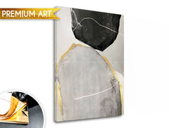 Pictat manual tablou pe pânză cu motivul PREMIUM ART – Abstrakt Mlynské kamene în bej-gri nuanțe, atmosferă sofisticată | Tablouri pe pânză - PREMIUM ART – Abstrakt Mlynské kamene – produs
