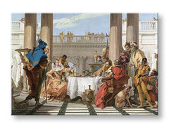 Modern tablou pe pânză cu motivul Giambattista Tiepolo - Kleopatrina hostina, câine în alb-bej nuanțe, atmosferă festivă | Tablou pe pânză Giambattista Tiepolo - Kleopatrina hos..., vedere 2
