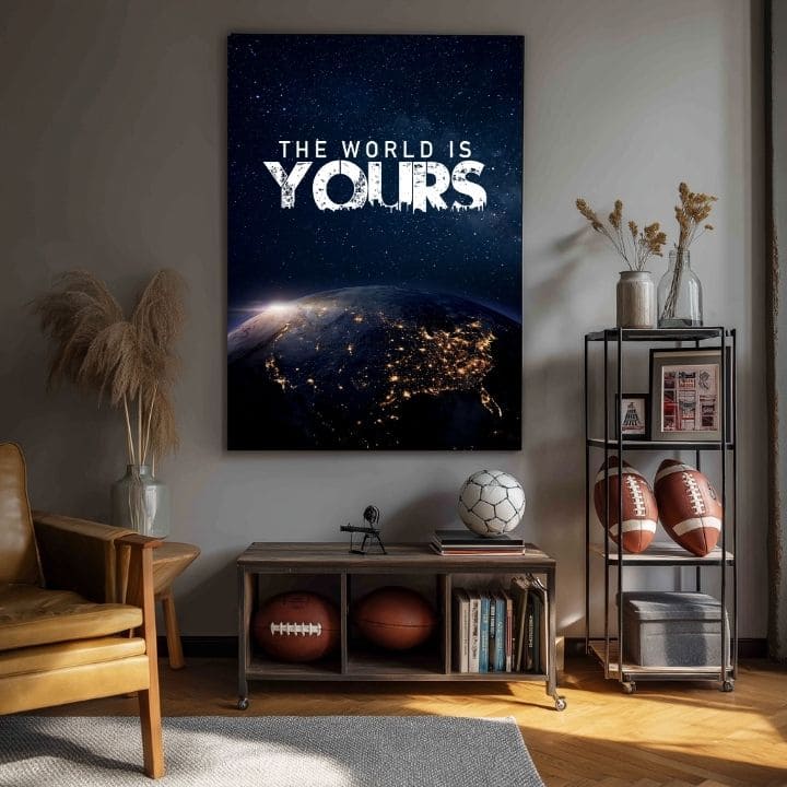 Tablou pe pânză The World Is Yours - Inšpiratívna Decorațiune - imagine 3