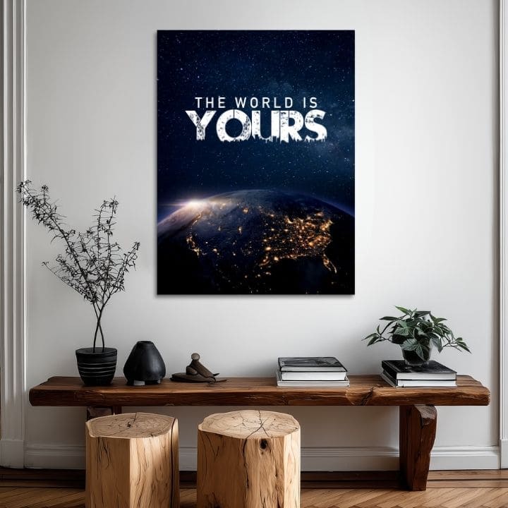 Tablou pe pânză The World Is Yours - Inšpiratívna Decorațiune - imagine 2