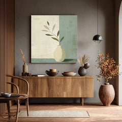 Tablou pe pânză Váza na Béžovom - Moderná Decorațiune - imagine 3