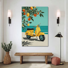 Tablou pe pânză Vespa v Taliansku - Retro Ulička - imagine 2