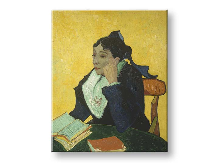 Vintage tablou pe pânză cu motivul Vincent van Gogh - Arlesanka în maro-verde nuanțe, singurătate, potrivit pentru birou de lucru | Tablou pe pânză Vincent van Gogh - Arlesanka – produs, vedere 2