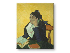 Vintage tablou pe pânză cu motivul Vincent van Gogh - Arlesanka în maro-verde nuanțe, singurătate, potrivit pentru birou de lucru | Tablou pe pânză Vincent van Gogh - Arlesanka – produs, vedere 2