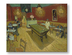 Vintage tablou pe pânză cu motivul Vincent van Gogh - Nočná kaviareň, ceas, hartă, natură în maro-verde nuanțe, potrivit pentru bucătărie | Tablou pe pânză Vincent van Gogh - Nočná kaviare..., vedere 2