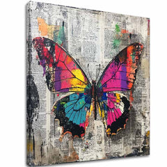 Modern tablou pe pânză cu motivul Abstraktný Fluture - Prémiová Imprimare, fluture în alb-violet nuanțe, natură | Tablou Abstraktný Fluture - Prémiová Imprimare – principală