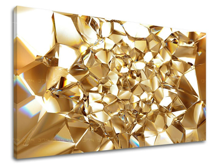 Modern tablou pe pânză în auriu-galben nuanțe | Tablou de perete ABSTRACT, decorațiune de perete, imprimare de calitate pe pânză – principală