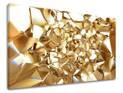 Modern tablou pe pânză în auriu-galben nuanțe | Tablou de perete ABSTRACT, decorațiune de perete, imprimare de calitate pe pânză – principală
