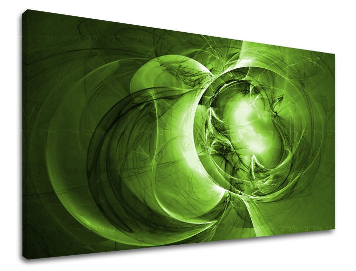 Geometric tablou pe pânză cu motivul personalitate celebră în verde nuanțe, atmosferă eterică, natură și energie, potrivit pentru sufragerie | Tablou de perete ABSTRACT – principală