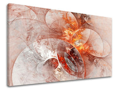 Geometric tablou pe pânză cu motivul natură în alb-portocaliu nuanțe, atmosferă eterică, natură, potrivit pentru hol | Tablou de perete ABSTRACT – principală