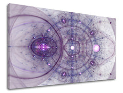 Geometric tablou pe pânză cu motivul univers în alb-violet nuanțe, atmosferă eterică, natură, potrivit pentru dormitor | Tablou de perete ABSTRACT – principală