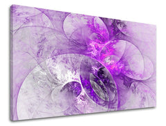 Geometric tablou pe pânză cu motivul natură în alb-violet nuanțe, atmosferă eterică, natură și spiritualitate, potrivit pentru dormitor | Tablou de perete ABSTRACT – principală