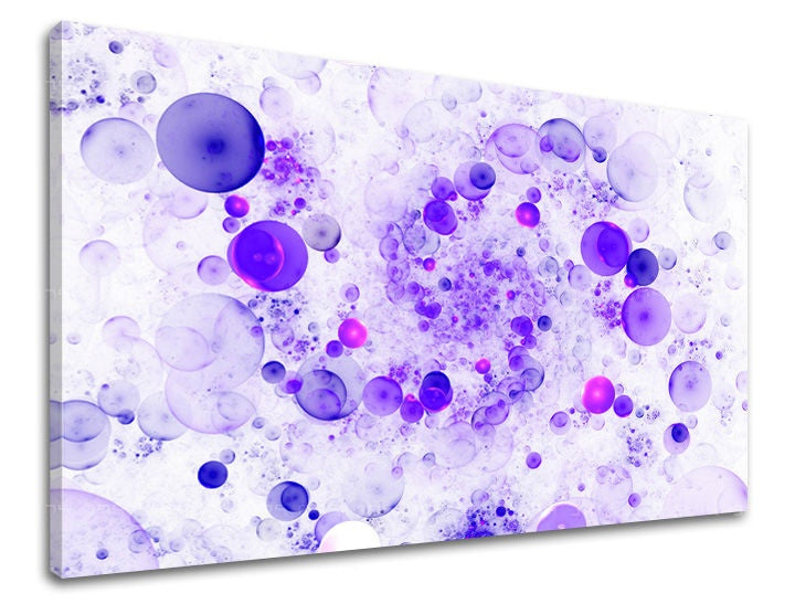 În stil scandinav tablou pe pânză cu motivul hartă în violet nuanțe, atmosferă eterică, natură, potrivit pentru cameră de copii | Tablou de perete ABSTRACT – principală