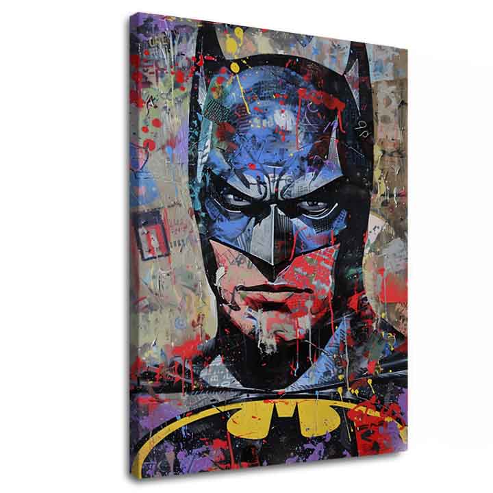 Modern tablou pe pânză cu motivul Batman: Temný strážca în negru-albastru nuanțe, atmosferă intensă | Tablou Batman: Temný strážca – principală