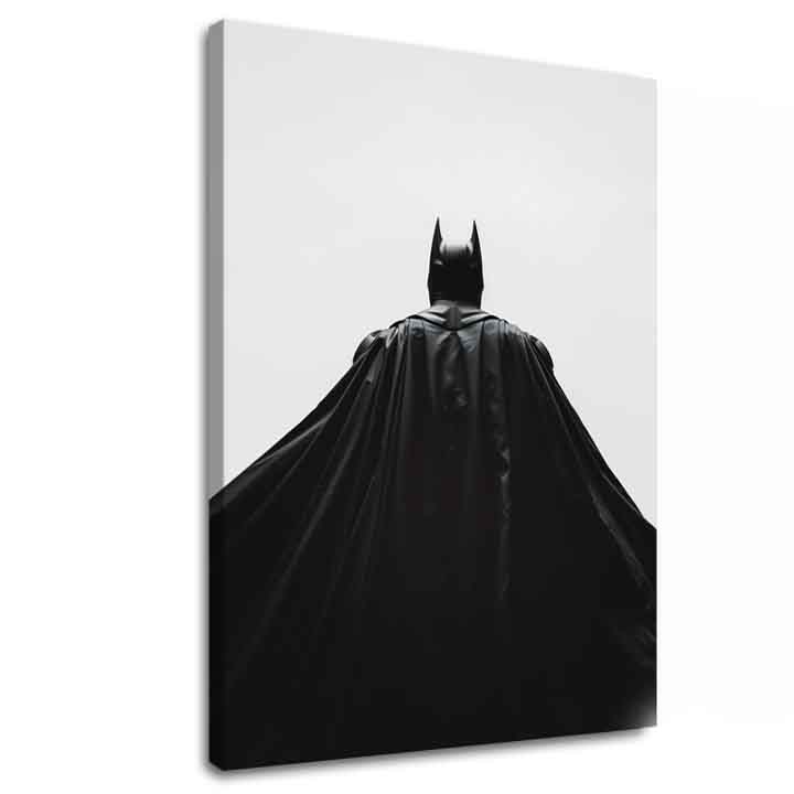 Modern tablou pe pânză cu motivul Batman: Strážca noci în negru-alb nuanțe, atmosferă dramatică, singurătate și forță și putere | Tablou Batman: Strážca noci – principală