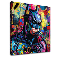 Modern tablou pe pânză cu motivul Batman: Grafická ikona, atmosferă energică, cultură pop | Tablou Batman: Grafická ikona – principală
