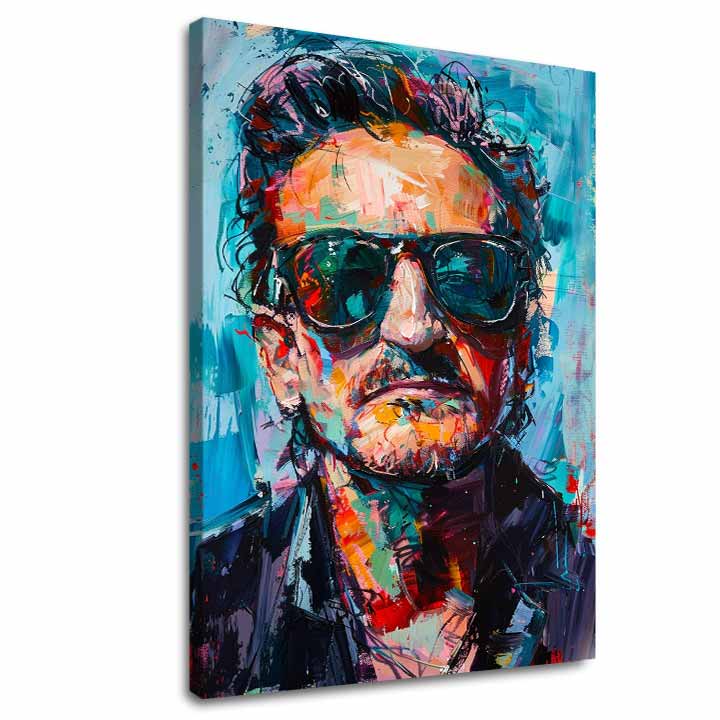Modern tablou pe pânză cu motivul Bono - Melódia svetla, sacou în albastru nuanțe | Tablou Bono - Melódia svetla, decorațiune de perete – principală