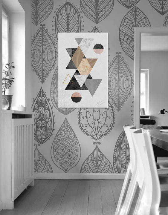 Industrial tablou pe pânză cu motivul Broken Deformation în multicolor nuanțe agățat în interiorul hol, atmosferă sofisticată, impresie de lux – interior