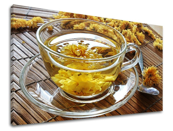 Clasic tablou cu motivul flori, natură în auriu-galben nuanțe | Tablou de perete BUCĂTĂRIE, natură, decorațiune de perete – previzualizare