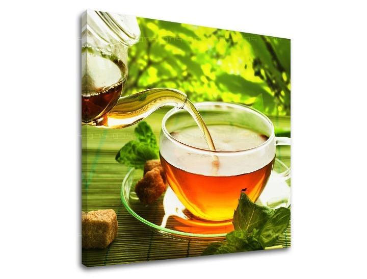 Clasic tablou pe pânză cu motivul motiv pentru copii în verde nuanțe, potrivit pentru bucătărie | Tablou de perete BUCĂTĂRIE, decorațiune de perete – principală