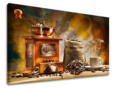 Clasic tablou pe pânză cu motivul ceașcă de cafea în maro nuanțe, atmosferă confortabilă, potrivit pentru bucătărie | Tablou de perete BUCĂTĂRIE – principală