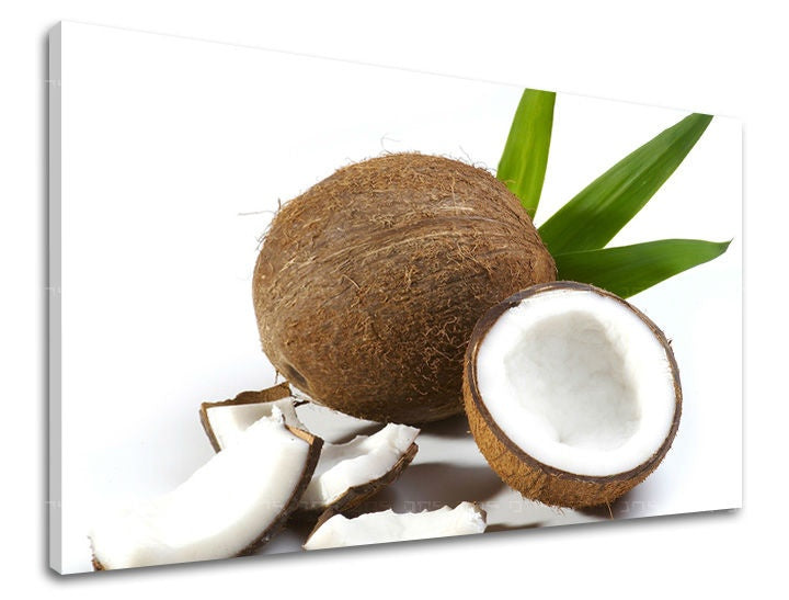 Clasic tablou pe pânză cu motivul natură în alb-maro nuanțe, atmosferă proaspătă, paradis tropical, potrivit pentru bucătărie | Tablou de perete BUCĂTĂRIE – principală