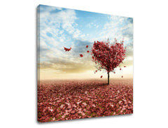 Clasic tablou pe pânză cu motivul natură, copaci în alb-crem nuanțe, atmosferă romantică, dragoste și natură, potrivit pentru dormitor | Tablou de perete COPACI – principală
