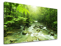 Clasic tablou pe pânză cu motivul pădure, peisaj, hartă, natură, copaci în verde nuanțe, atmosferă liniștită, natură și creștere și dezvoltare, potrivit pentru sufragerie – principală