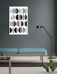 Geometric tablou cu motivul Child with Variation, modele geometrice, hartă în alb-bej nuanțe | Tablou de perete Child with Variation, natură și minimalism – previzualizare